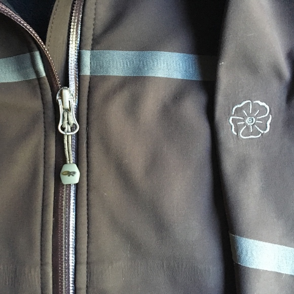 OR micro fleece lined soft shell jacket, brown - Picture 3 of 6